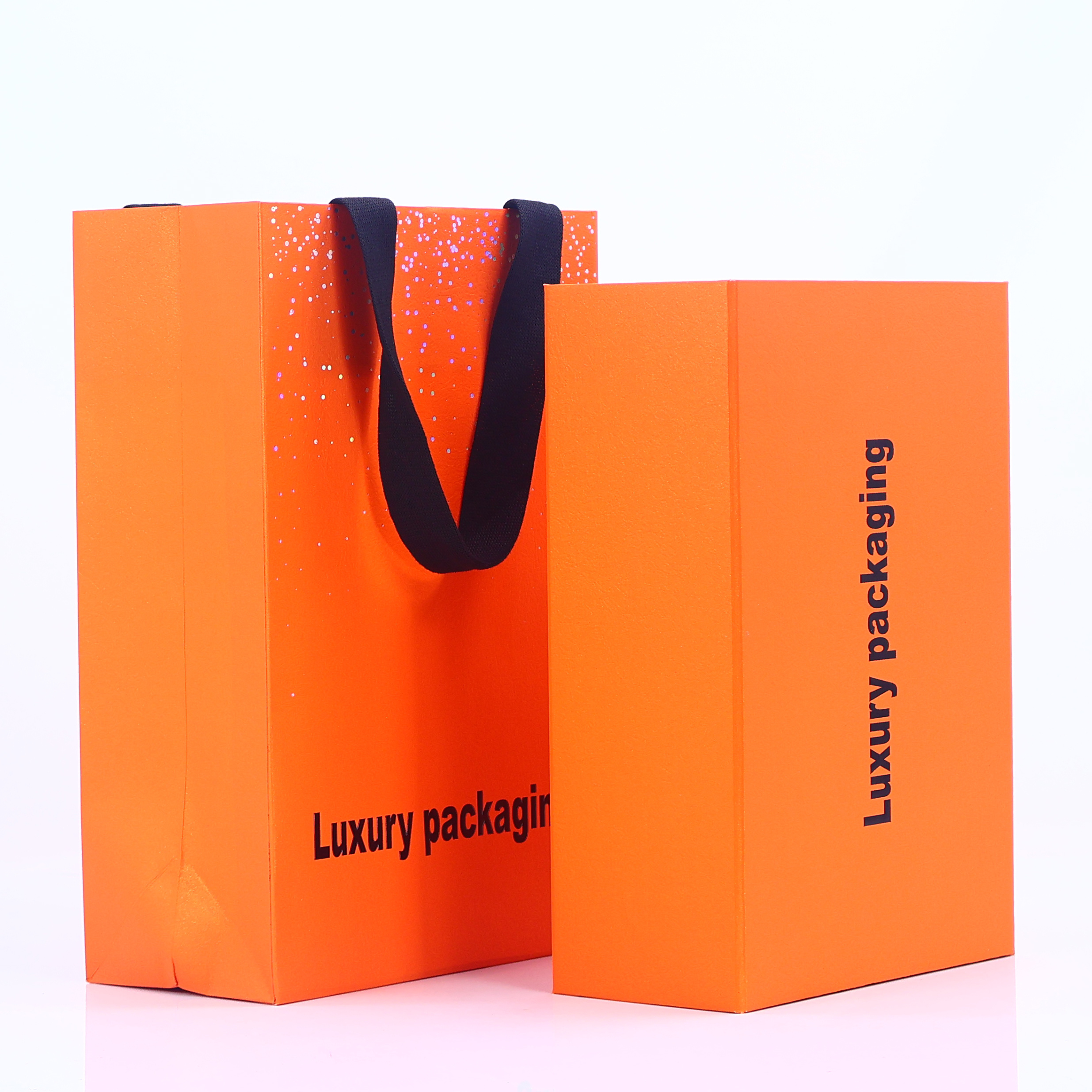 High quality carton custom Recyclable Gift Rectangle Food orange Retail Store Packaging Rigid folding bread Paper Boxes