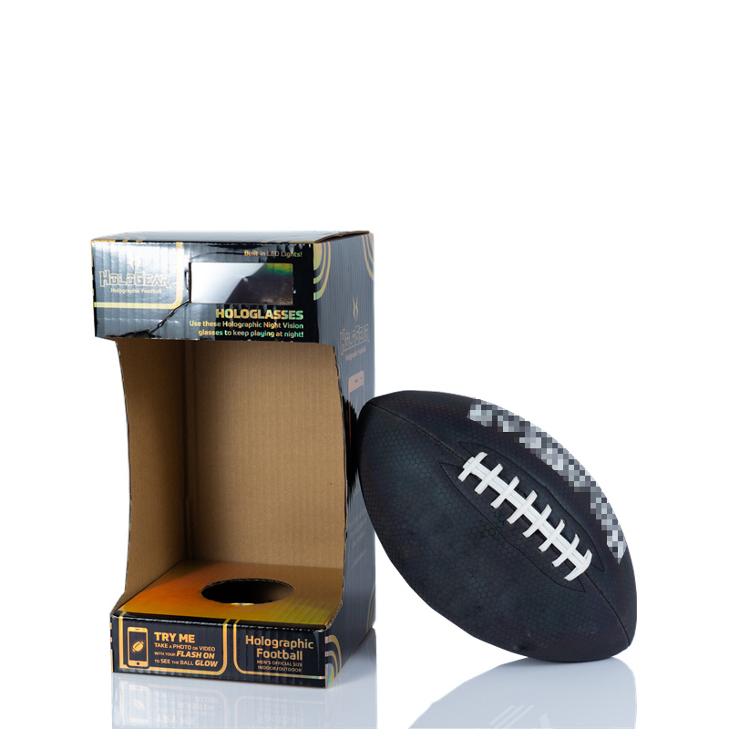Volleyball Basketball Soccer Football Packaging Corrugated Paperboard Box UV Protection Rigid Style Logo Pattern Free Handles