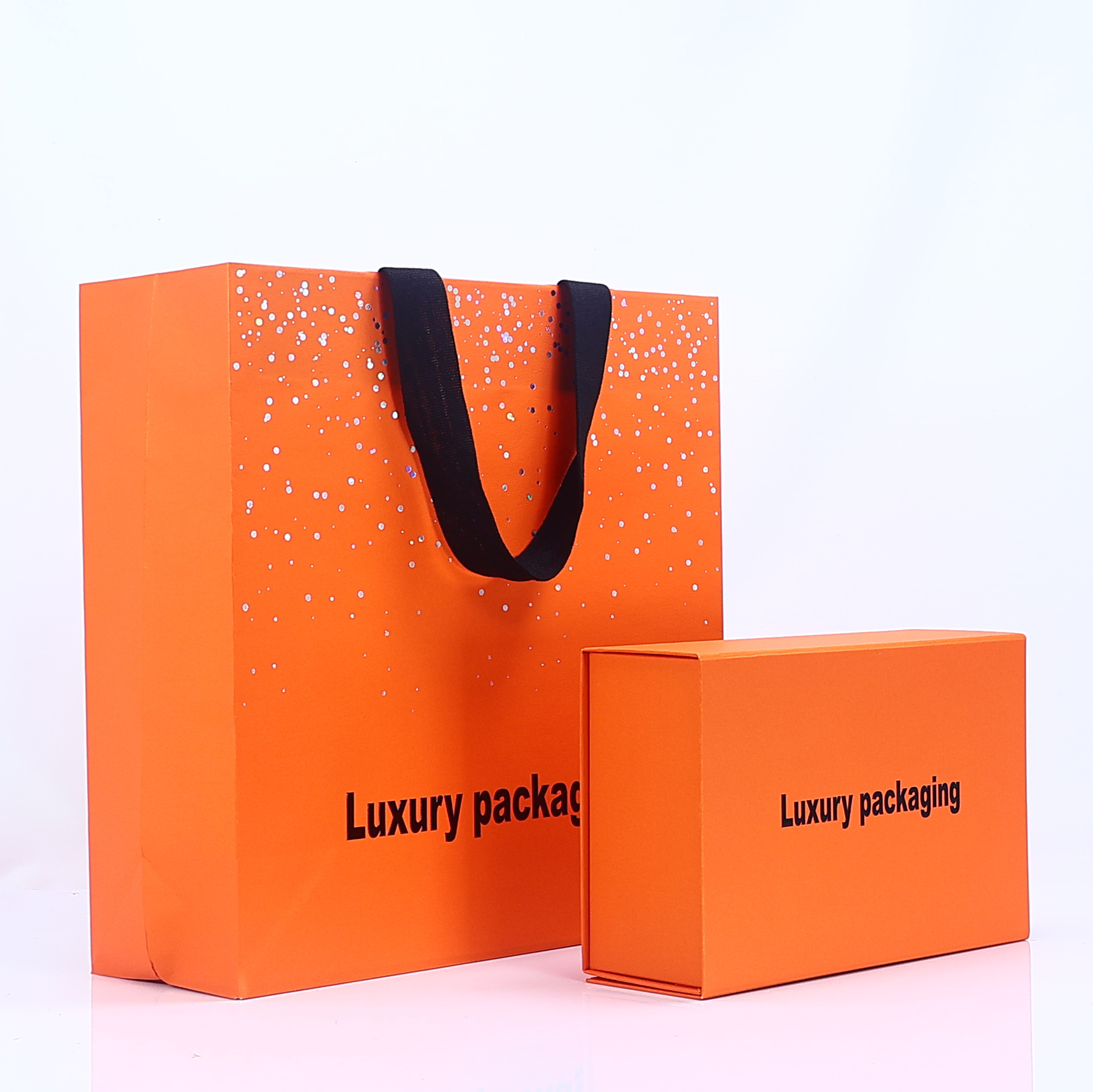 High quality carton custom Recyclable Gift Rectangle Food orange Retail Store Packaging Rigid folding bread Paper Boxes