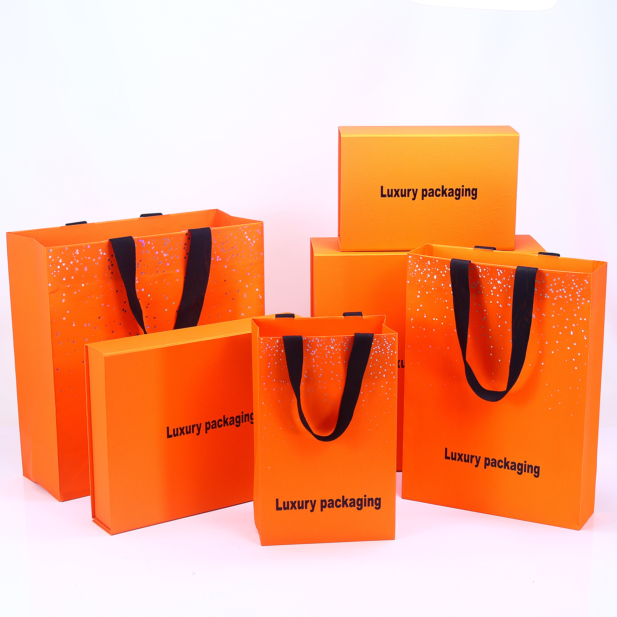 High quality carton custom Recyclable Gift Rectangle Food orange Retail Store Packaging Rigid folding bread Paper Boxes