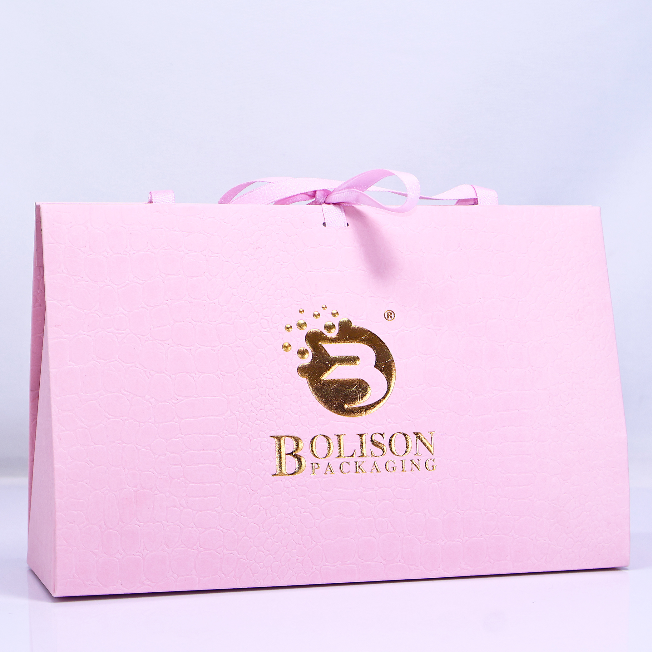 Reusable custom logo gold stamping printed black luxury shopping Cosmetic design Handmade gift embossing premium paper bags