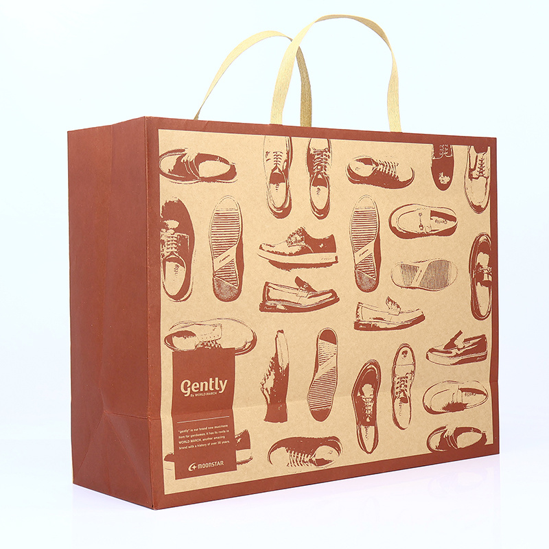 Custom Your Own Logo Cosmetics Clothing Wedding Gift Packaging Brown Shopping Thank You Paper Carry bags