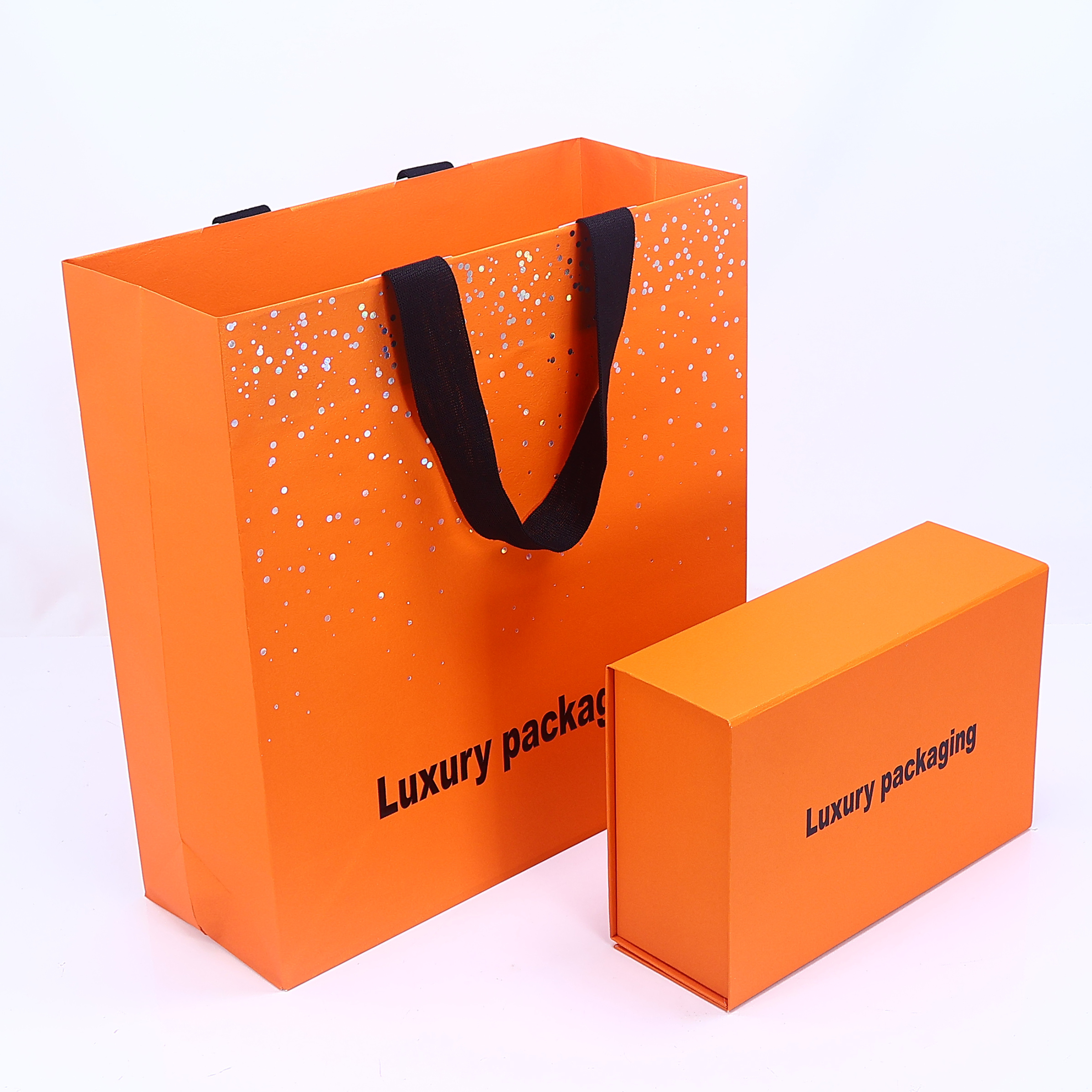High quality carton custom Recyclable Gift Rectangle Food orange Retail Store Packaging Rigid folding bread Paper Boxes