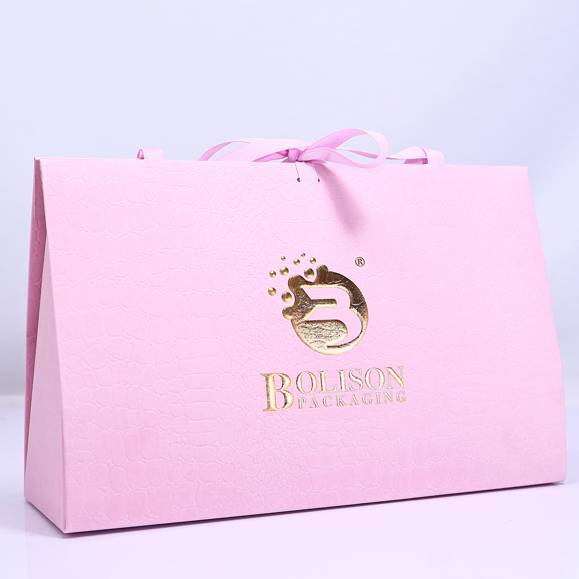 Reusable custom logo gold stamping printed black luxury shopping Cosmetic design Handmade gift embossing premium paper bags