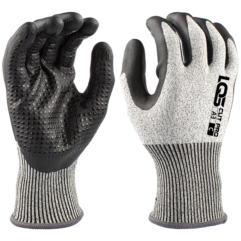 13 Gauge HPPE with Black Foam Nitrile Coating with Dots 13 Gauge HPPE with Black Foam Nitrile Coating with Dots