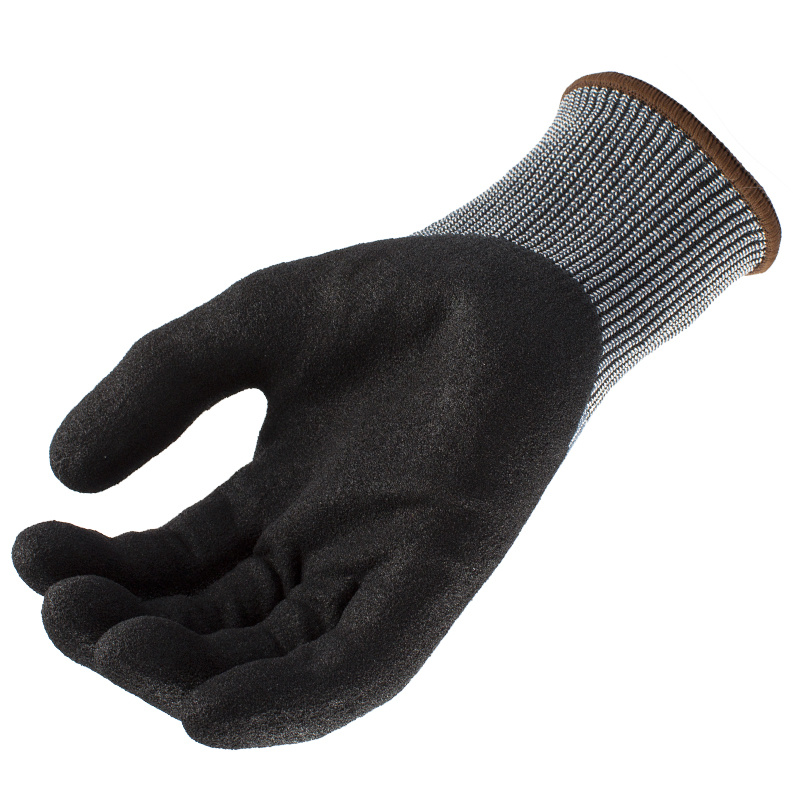 15 Gauge HPPE U2 Knitting with Black Sandy Nitrile Coating 15 Gauge HPPE U2 Knitting with Black Sandy Nitrile Coating