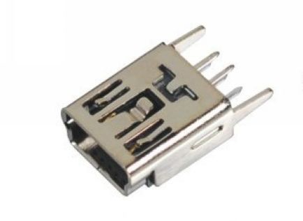 MINI USB 5F 180DIP Straight foot