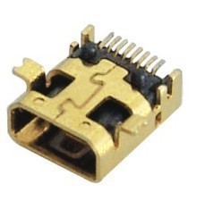 MINI USB8 female Front insert and back paste
