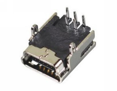 MINI USB 5F 90DIP Two pin plug