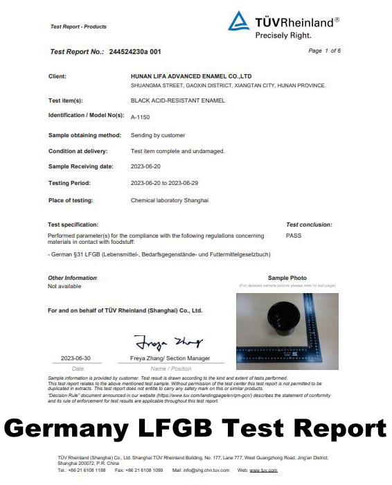 GERMAN LFGB TEST REPORT