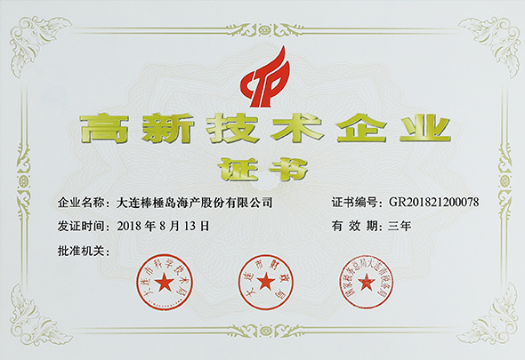 高新技術(shù)企業(yè)證書(shū)