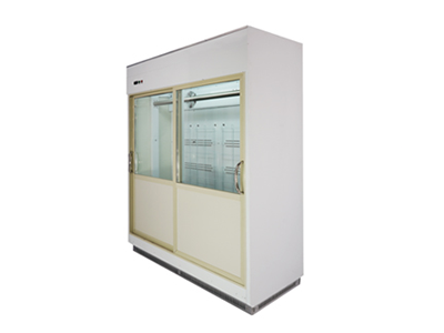 Vertical sliding door refrigerated meat hanging cabinet