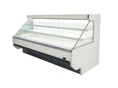 Semi-high vertical refrigerated shelf cabinet