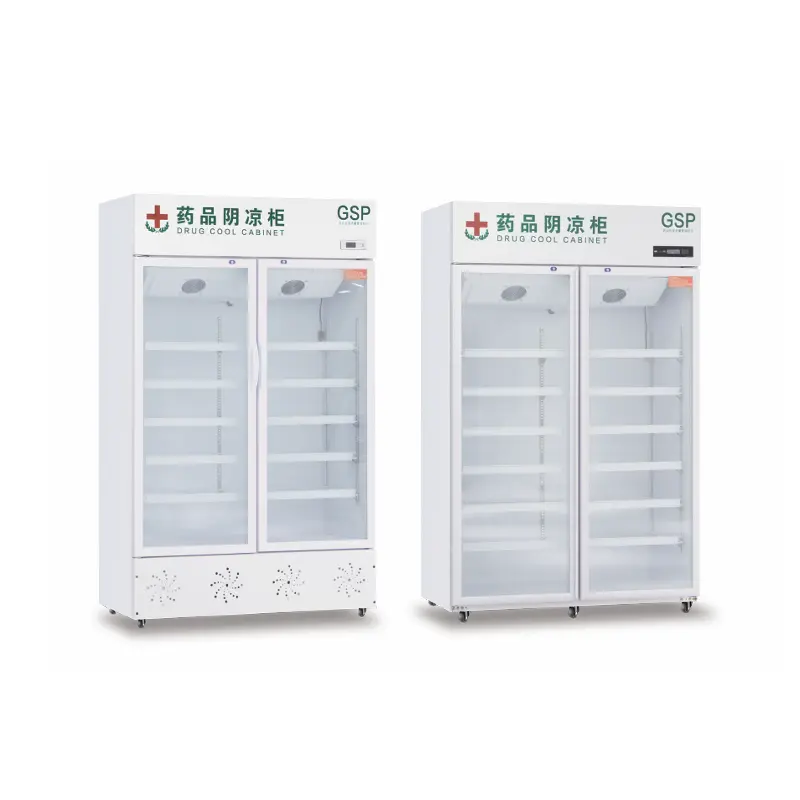 Double-door medicine cooling cabinet