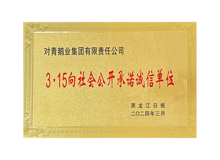 3.15向社會(huì)公開(kāi)承諾誠(chéng)信單位