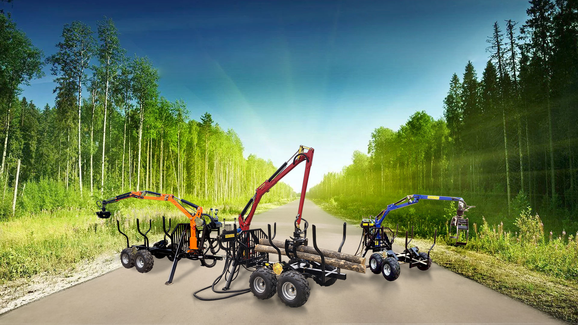 ATV/TRACTOR log crane loader, log crane, firewood processor, log conveyor, hydraulic grapple...