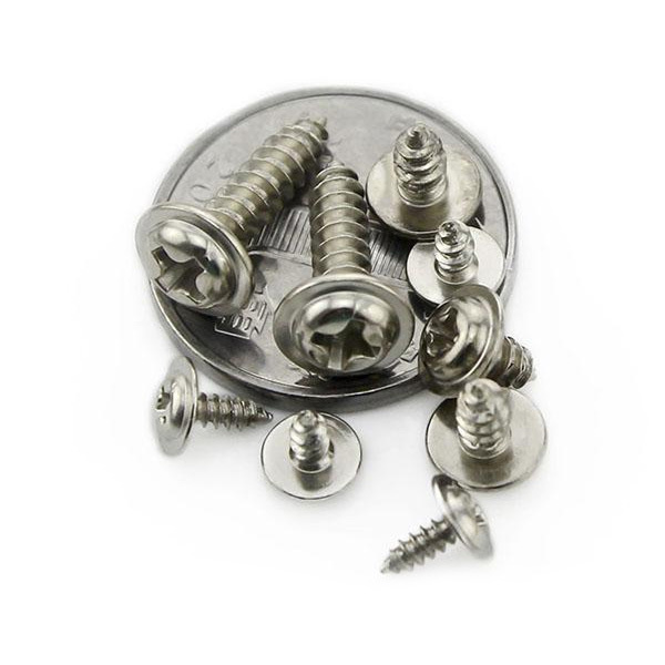 Self-tapping screws with washers