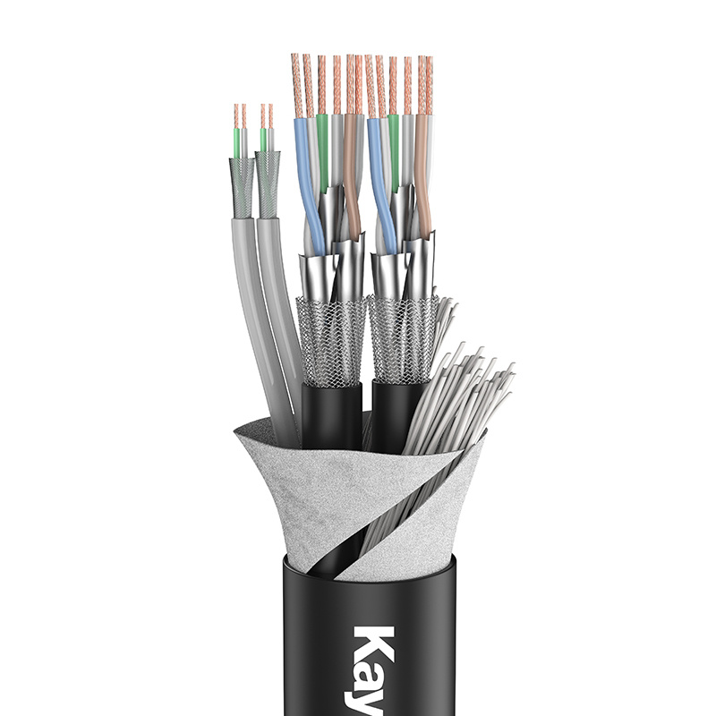 KH009-4C2D hybrid cable. 2x4x0.14mm² CAT.7, 2x2x0.25mm² DMX