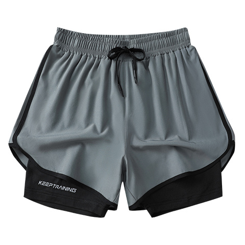 Faux two-piece shorts
