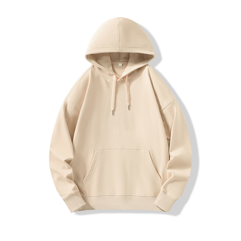 BYBT330-330g drop shoulder combed cotton hooded sweatshirt