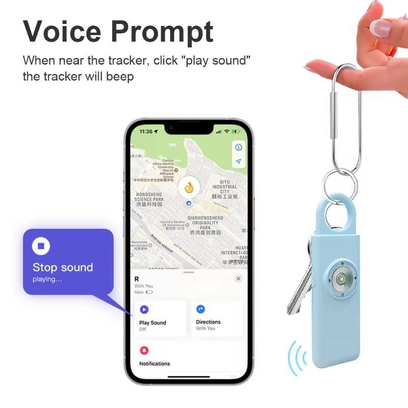 A high-decibel personal safety alarm that realizes positioning and monitoring with the help of Apple's FindMy chip