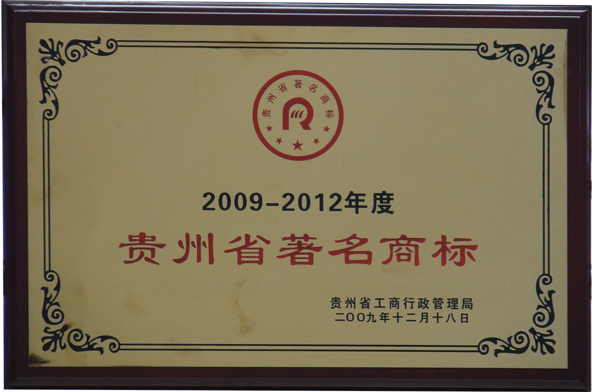 200912貴州省著名商標(biāo)