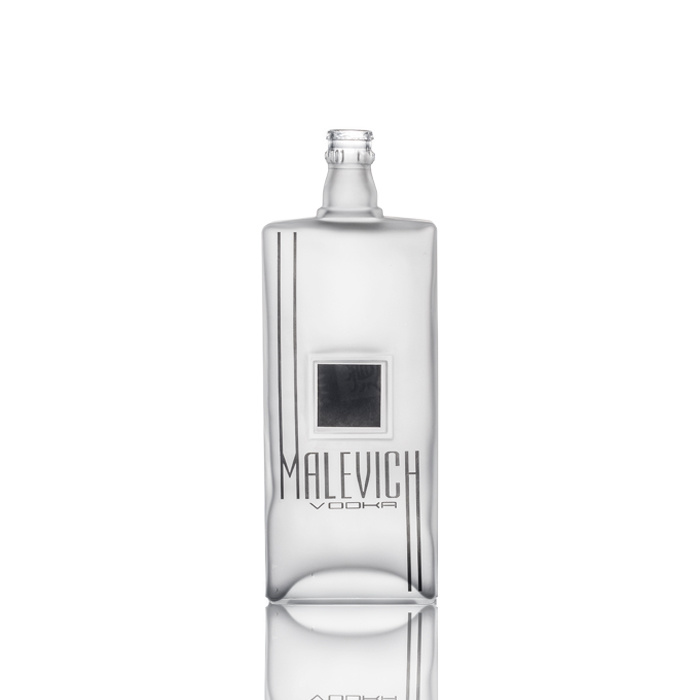 B0011-700 700ml frosted rectangle vodka spirit bottle
