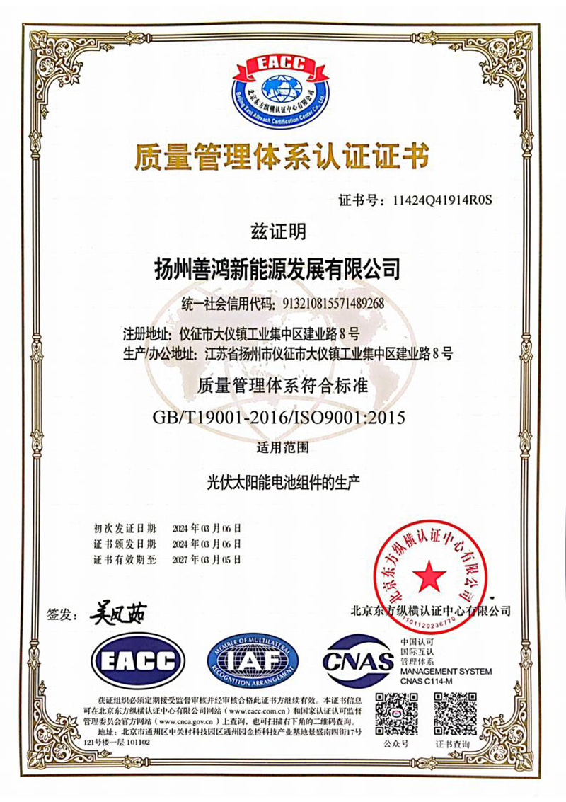 Quality Management System Certification