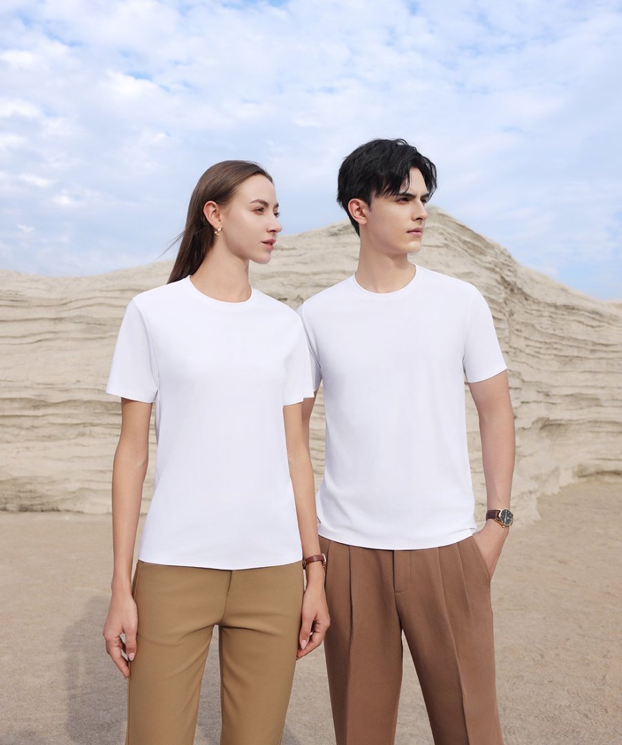 Dynamic beading ice silk fabric quick-drying round neck T-shirt Dynamic beading ice silk fabric quick-drying round neck T-shirt