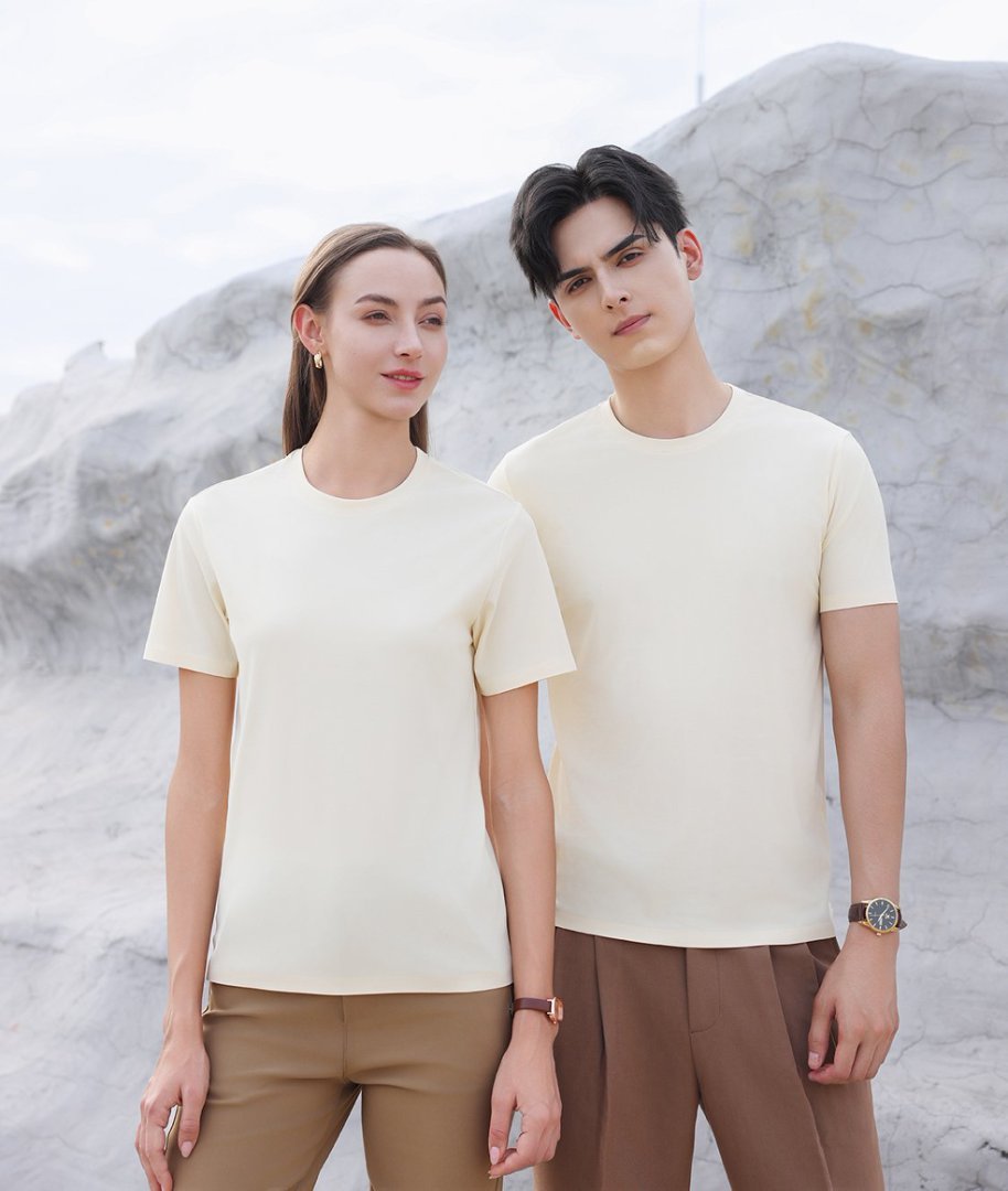 Dynamic beading ice silk fabric quick-drying round neck T-shirt Dynamic beading ice silk fabric quick-drying round neck T-shirt