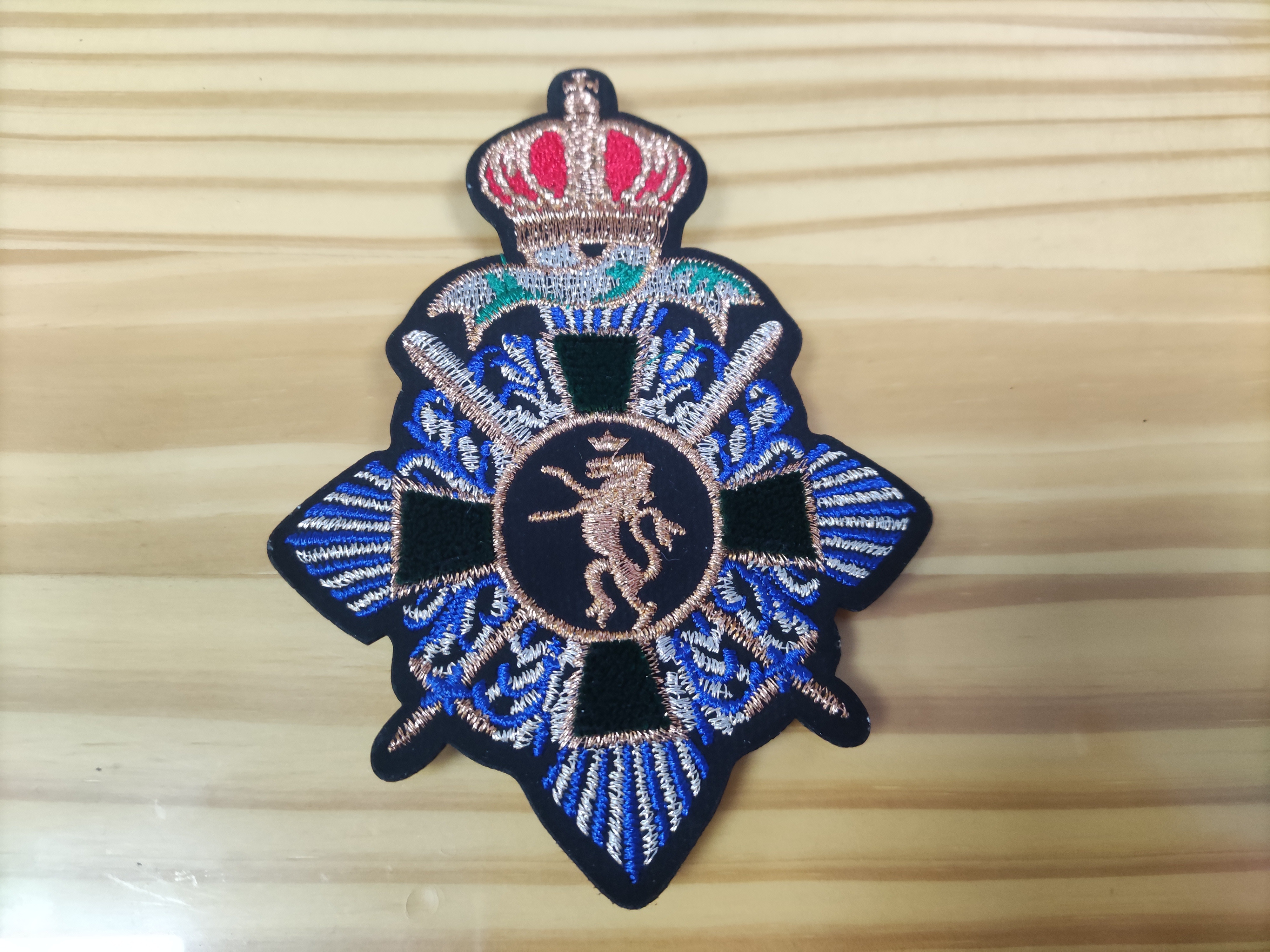 Heat transfer embroidered patches with adhesive backing Heat transfer embroidered patches with adhesive backing