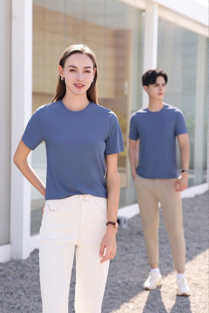 Dynamic beading ice silk fabric quick-drying round neck T-shirt Dynamic beading ice silk fabric quick-drying round neck T-shirt