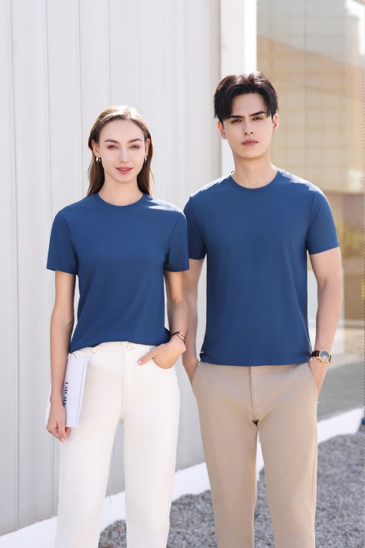 Dynamic beading ice silk fabric quick-drying round neck T-shirt Dynamic beading ice silk fabric quick-drying round neck T-shirt