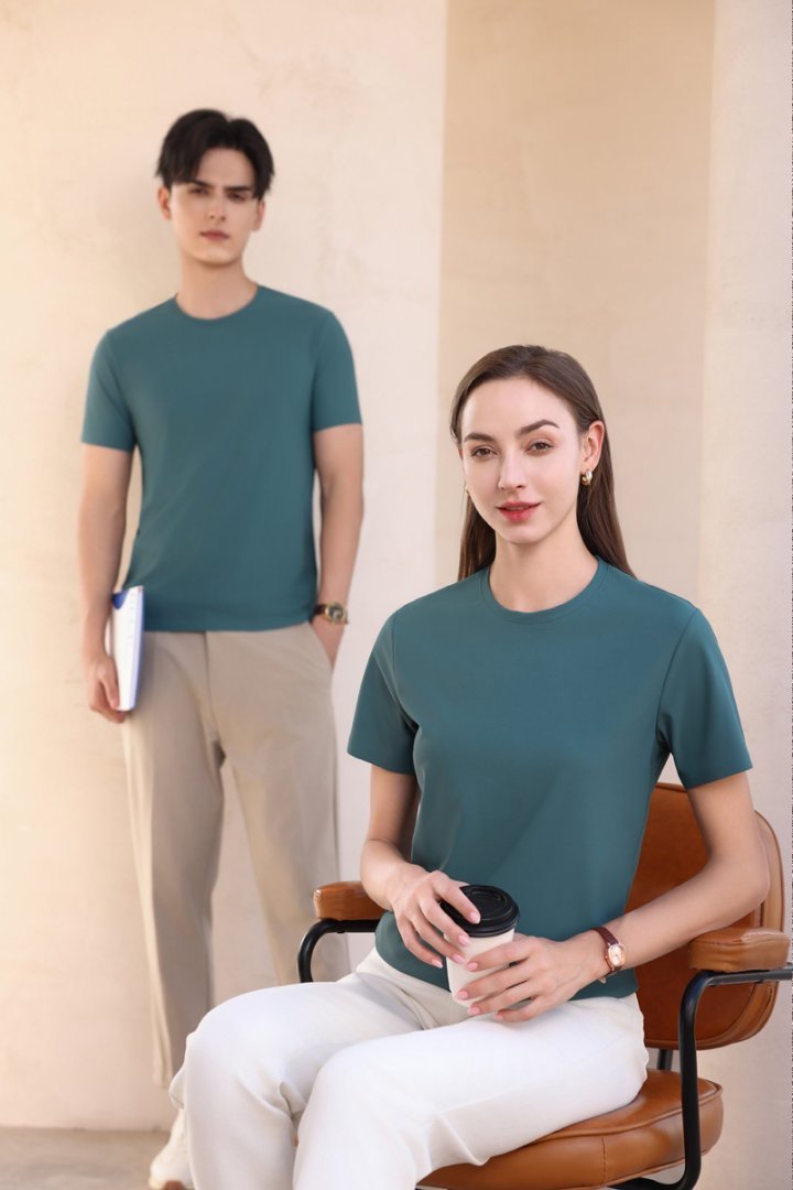 Dynamic beading ice silk fabric quick-drying round neck T-shirt Dynamic beading ice silk fabric quick-drying round neck T-shirt