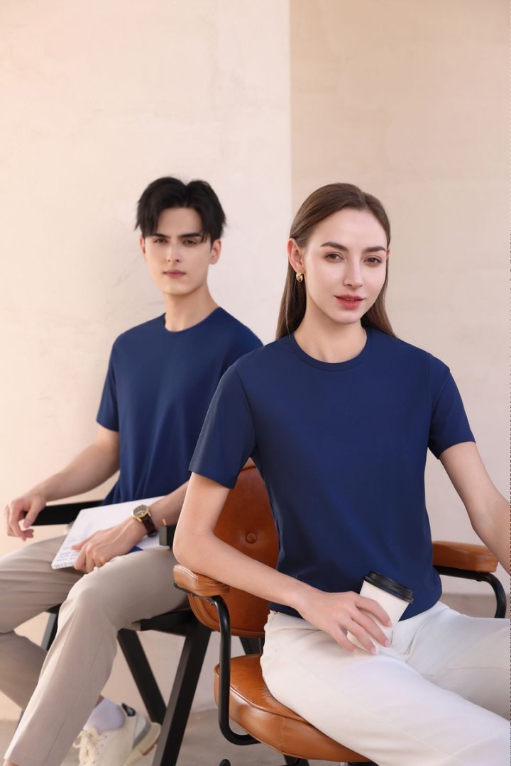 Dynamic beading ice silk fabric quick-drying round neck T-shirt Dynamic beading ice silk fabric quick-drying round neck T-shirt
