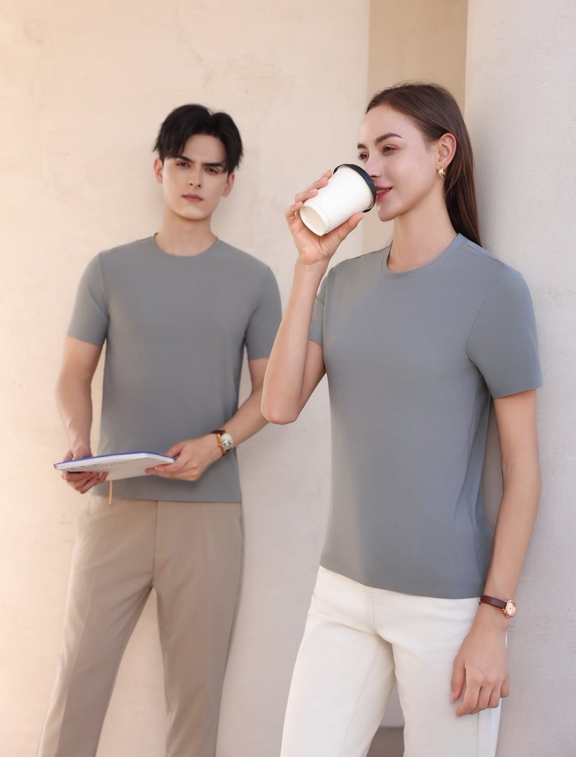 Dynamic beading ice silk fabric quick-drying round neck T-shirt Dynamic beading ice silk fabric quick-drying round neck T-shirt