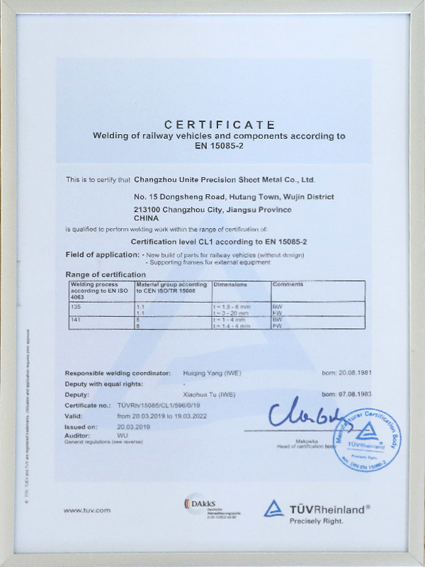 15085 Welding system certification