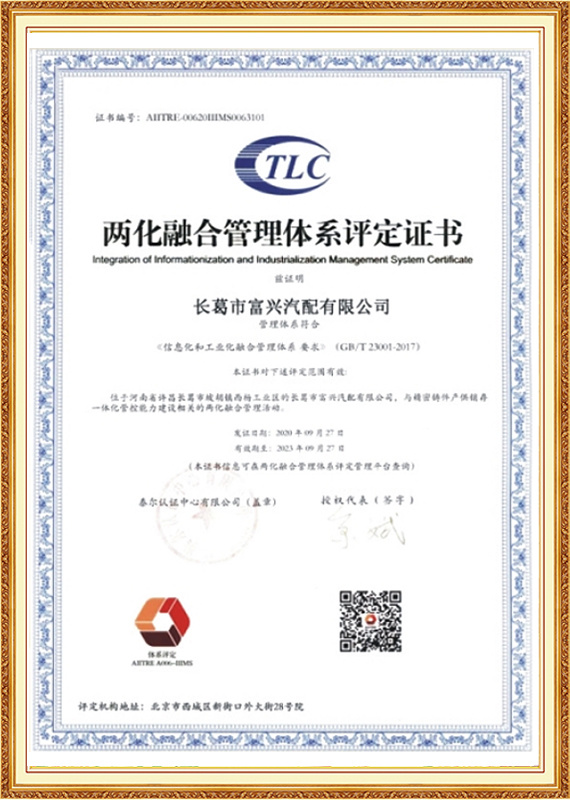 Management System Certificate Management System Certificate