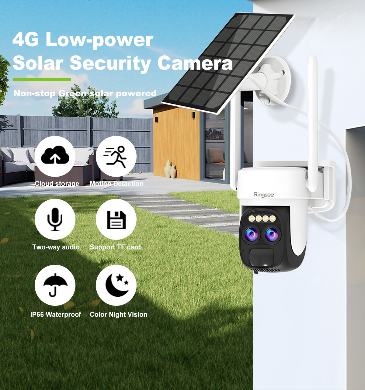 4G Low-power solar security camera