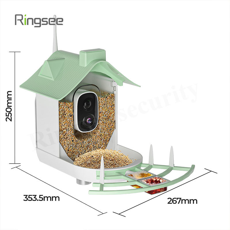  Cámara de alimentador inteligente para pájaros con Wi-Fi y 4G 