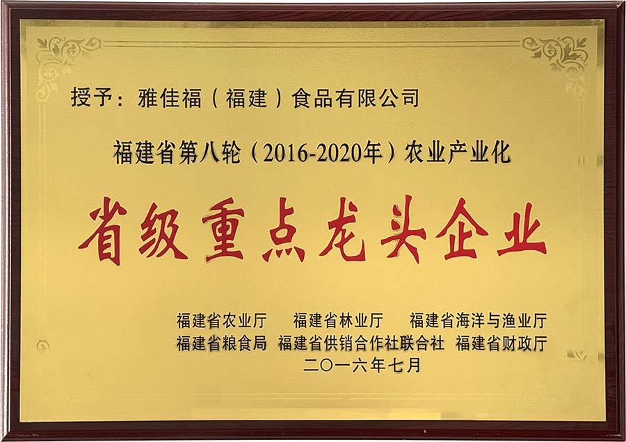 2016-2020省级重点龙头企业