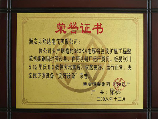 Certificate of Honor Certificate of Honor