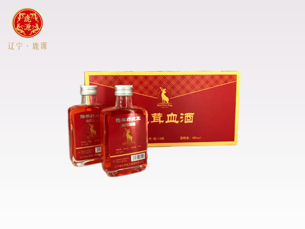 鹿茸血酒  酒精度：38%vol  規(guī)格：125ml/瓶×8瓶/盒
