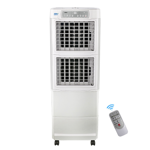 Suitable for large applicable area double air outlets strong wind remote control portable evaporative water air cooler fan