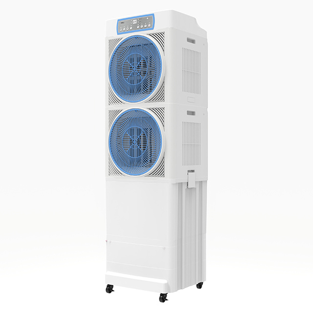 New arrival ultra-silent fan portable evaporative 45 liters water honeycomb cooling systerm air cooler with heighten pedestal