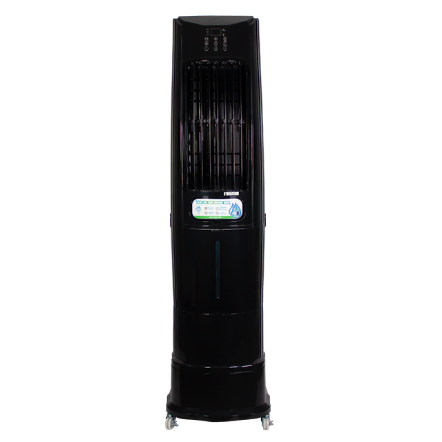 Painel de controle de toque digital LED preto de alto brilho, refrigerador de ar evaporativo de água elétrico para uso doméstico, feito de plástico