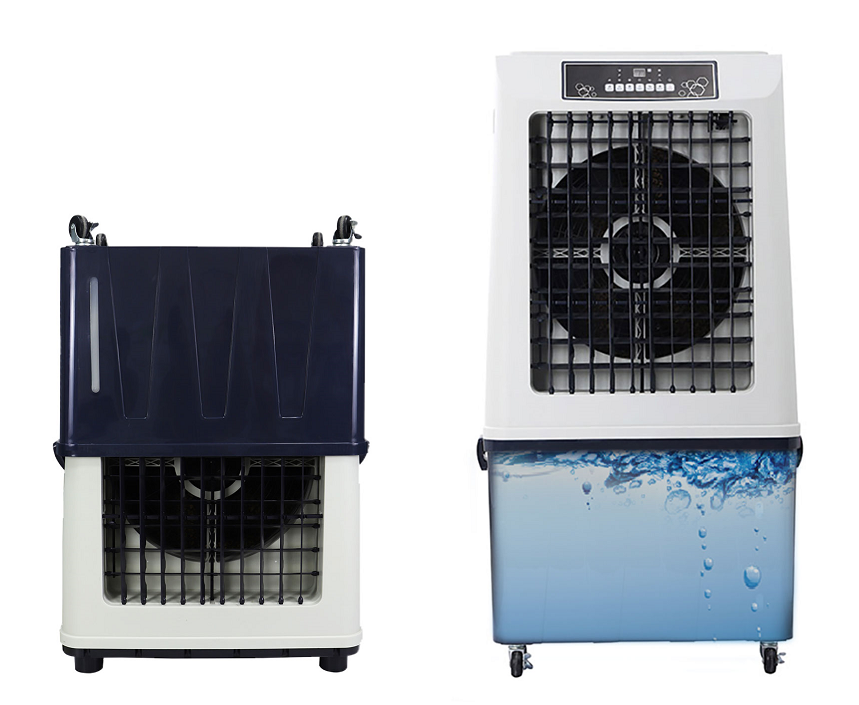 Floor standing strong wind 8000m3/h 200W mobile industrial evaporative air cooler with 12-hour timer