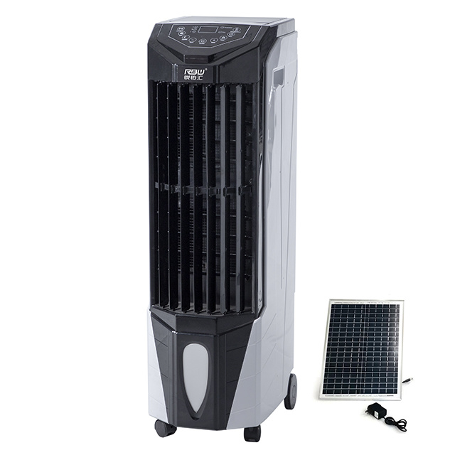 Energy saving 20 liters water tank DC12V solar panel charging evaporative air cooler with 15 mins delay shutdown function