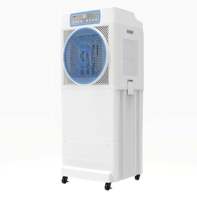 Latest fashional color desgin high air volume home office use 45 liters large detachable water tank portable evaporative air cooler fan
