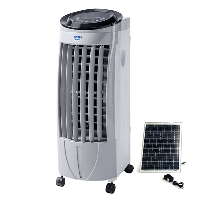 Energy-saving 60W 15 liters water tank capacity portable evaporative DC solar charging air cooler fan
